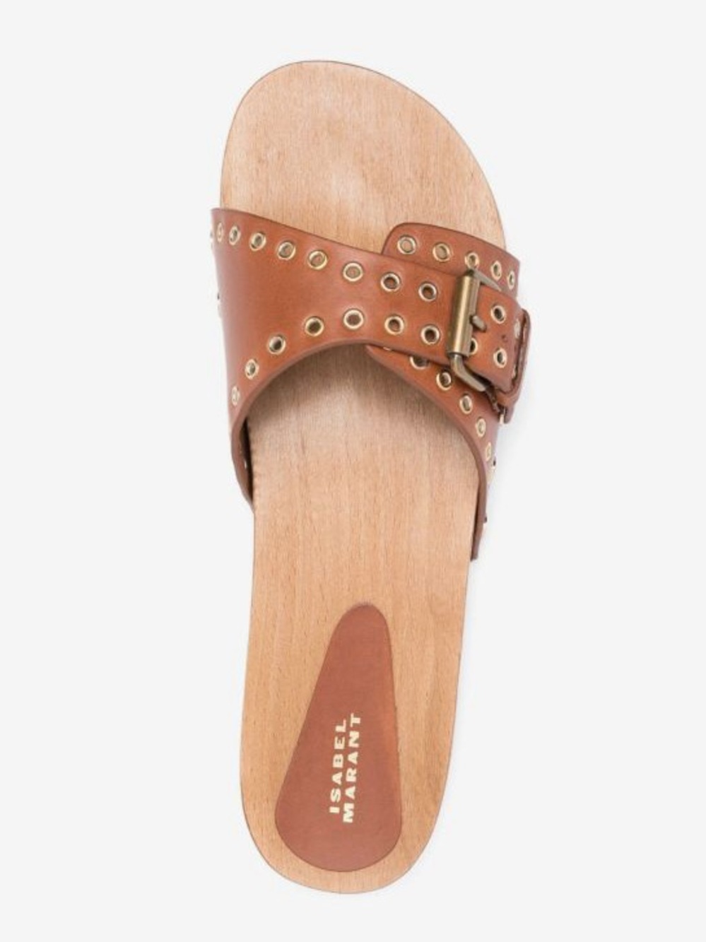 ISABEL MARANT Jaso Leather clogs In Cognac Brown Size 6 - Picture 7 of 14
